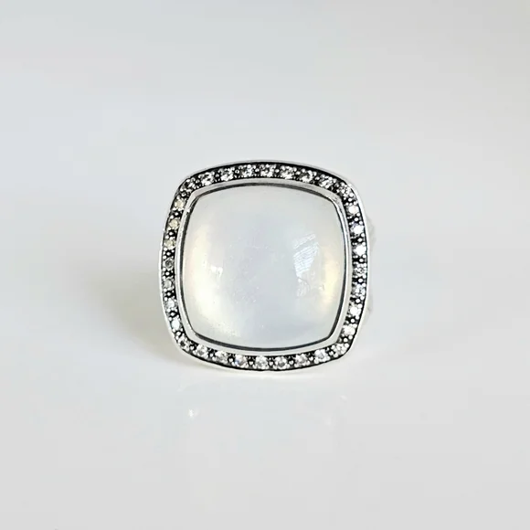 David Yurman 17mm Albion Moonlight Ice Moon Quartz (Moonstone) Diamond Ring - Picture 3 of 7